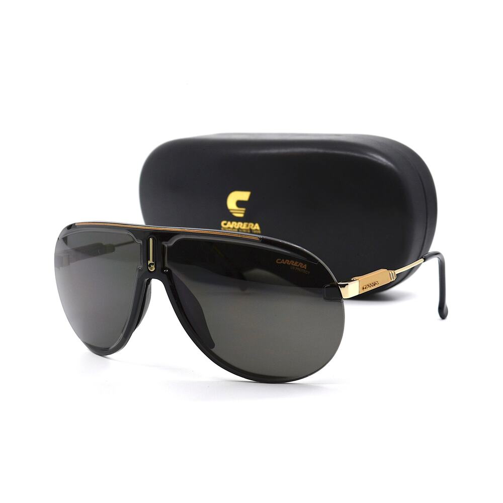 NEW CARRERA SUPERCHAMPION BLACK/GOLD GREY AUTHENTIC SUNGLASSES